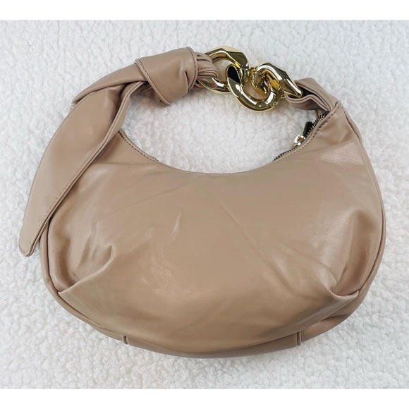 (NWT) COLLECTION 18 • Taupe/Gold Vegan Leather Chunky...